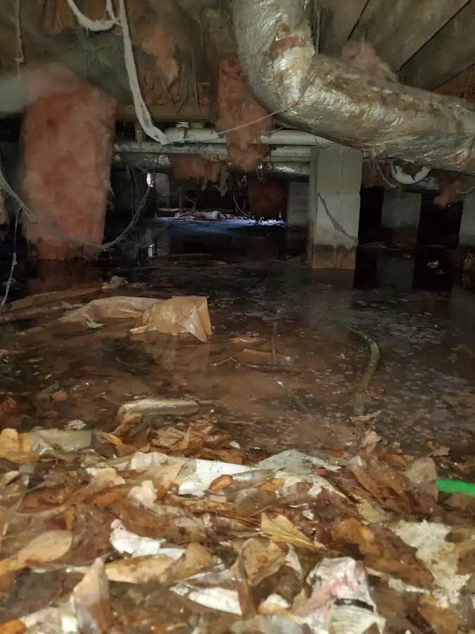 Crawl space flood assessment for Commercial Water Damage Restoration in Round Lake Park